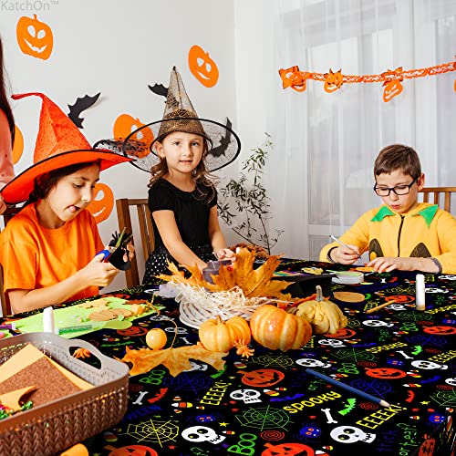 Halloween Plastic Tablecloth 54x108 Inch Pack of 3 - Orange, Green, Yellow