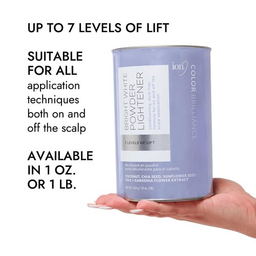 Ion Bright White Powder Lightener - Professional Hair Color Treatment | 1 lb