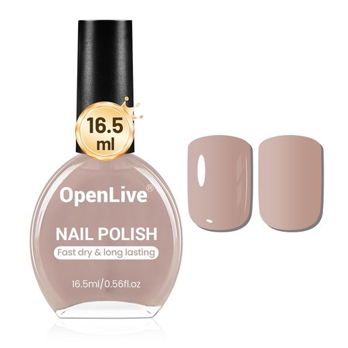 OpenLive Light Brown Nail Polish - 16.5ml Quick Dry Formula for Long-Lasting Shine | Perfect for DIY Nail Art