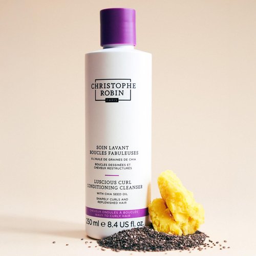 Christophe Robin Luscious Curl Cleansing Conditioner - Chia Seed Oil for Wavy to Softly Curled Hair | 8.4 fl. oz