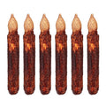 Brown Flameless Wax Pillar Candles Set - Drip Primitive LED Flickering Halloween & Party Decor