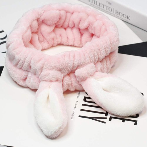 Skiennix Women’s Soft Flannel Bunny Ear Makeup Headband - 2-Pack for Comfortable Use