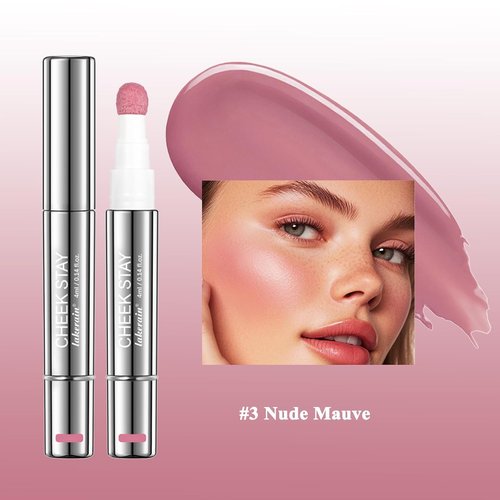 Skiennix Liquid Blush - High Pigment, Buildable Cream for Radiant, Flushed Cheeks | #3 Nude Mauve, 1 PC