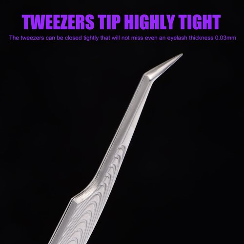 Lash Tweezers for Lash Extensions, High Precision Eyelash Tweezers Set for Individual Classic and Volume Lashes, Professional Lash Extension Tweezer Set for Lash Artists (Pack of 6, Sliver)