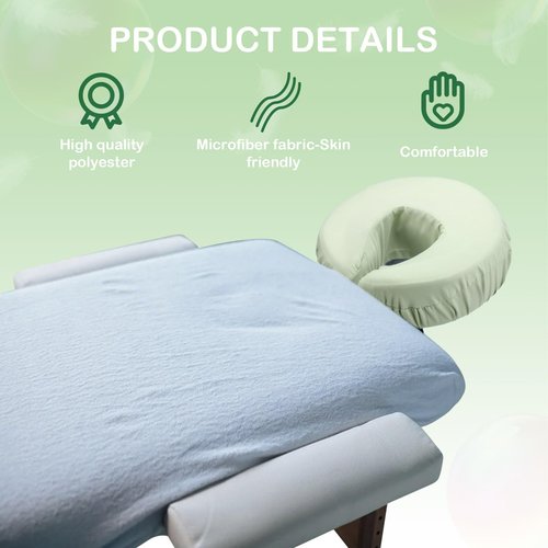 Macarrie 24 Pcs Face Cradle Covers for Massage Table Microfiber Reusable Soft Thicker Massage Table Headrest Covers Bulk Oil Proof Cradle Head Rest Sheets for Spa Beauty Salons(Sage)