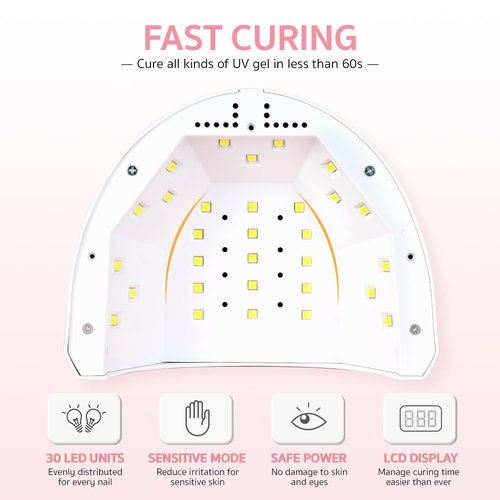 GAOY UV LED Nail Lamp, UV Light with LCD Display, Professional Nail Dryer with Automatic Sensor, 4 Timers and Sensitive Mode