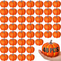 Orange Artificial Pumpkins 48 Pack - 4 Inch Fall Decor Foam Pumpkins