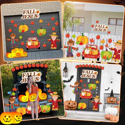 Halloween Trunk or Treat Car Decorations Kit - Fall of Jesus Pumpkin Variation