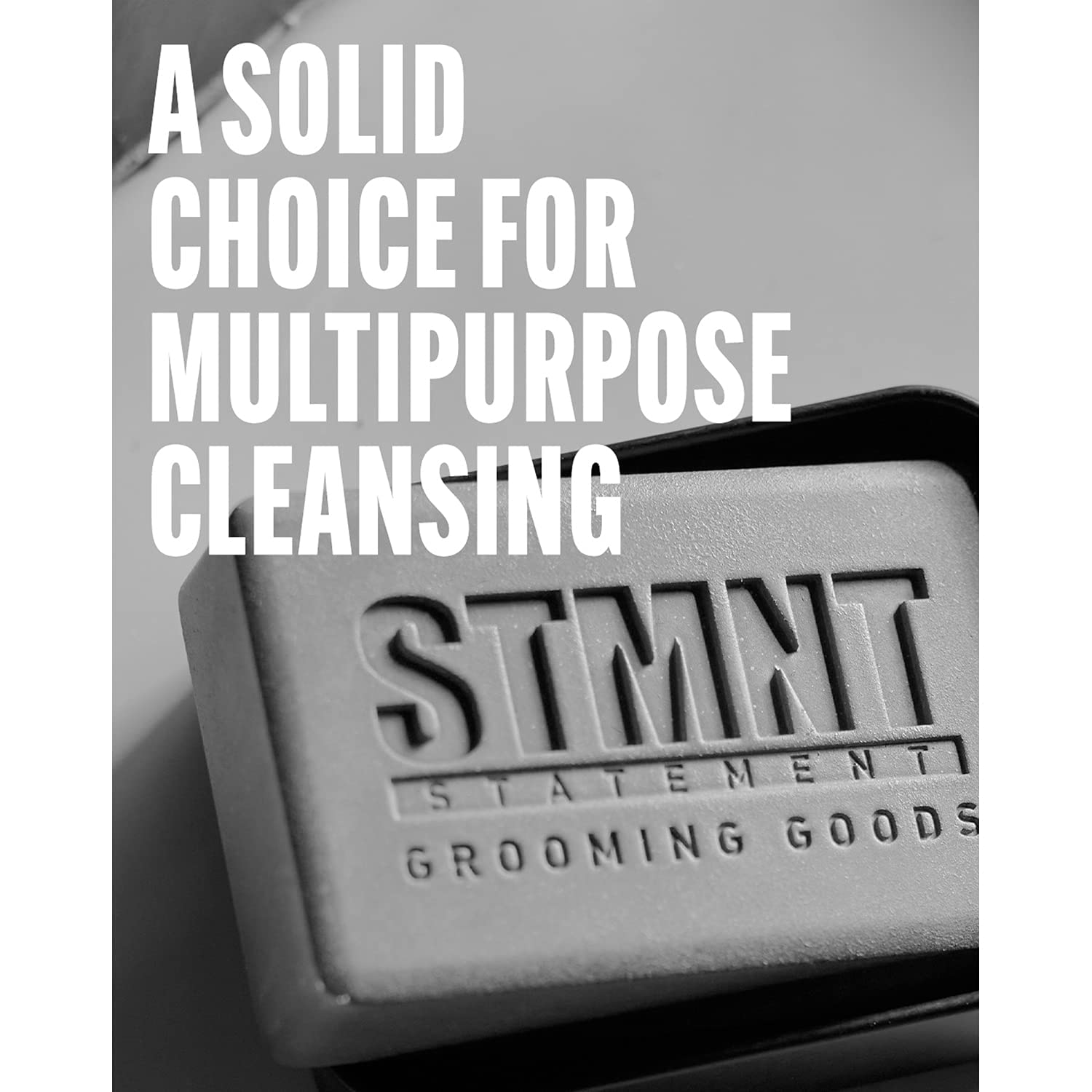 STMNT Grooming Goods Hair & Body Cleansing Bar - 4.4 oz | Sulfate-Free Moisturizing Formula with Activated Charcoal