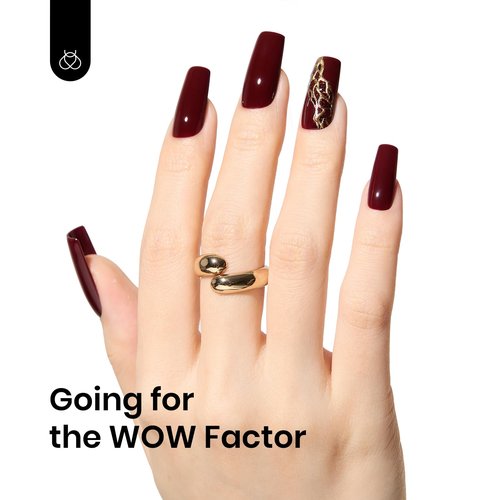 Beetles Red Gel Polish - Merlot Wine 15ML/0.51Fl Oz, Maroon Dark Red Gel Nail Polish, Soak Off UV LED Lamp Burgundy Wine Color Nails Art, Long-Lasting Manicure Salon DIY Home Gifts for Woman