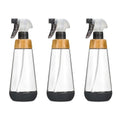 Full Circle | Refillable Glass Spray Bottle - Versatile Stream & Mist Options, 16oz Gray, 3 Pack - Eco-Friendly Cleaning & Plant Care