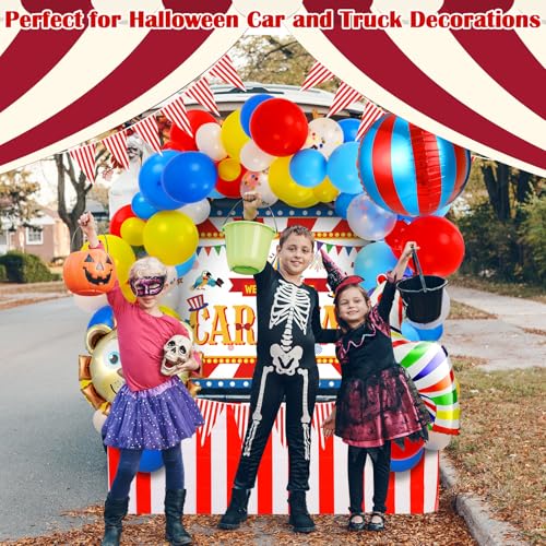Halloween Circus Carnival Trunk Decorations Set with Balloons & Backdrop - Carnival Variation