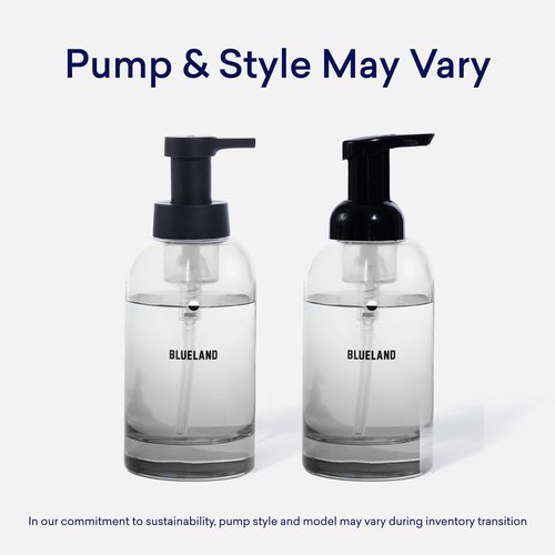 BLUELAND Hand Soap Starter Set, 1 Refillable Glass Foaming Hand Soap Dispenser in Slate with 4 Refill Tablets, Variety Scents, 4 x 9 Fl oz