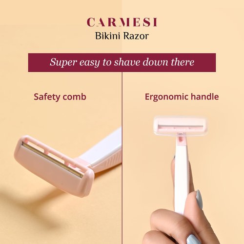 Carmesi Full-Body Shaving Combo with 3 Facial Razors + 1 Body Mini Razor + 1 Bikini Razor | Painless & Precision Face Hair Removal | Prevents Nicks & Cuts | for Smooth Shave | (5 Count)