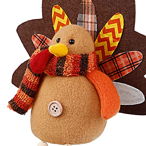 Thanksgiving Tabletop Turkey Couple Decor - 2 Pack Fall Harvest Figurines