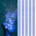 Blue Battery Operated Fairy Lights 100 Pack 20 LED 7ft String with 3 Modes for Indoor Outdoor Decor