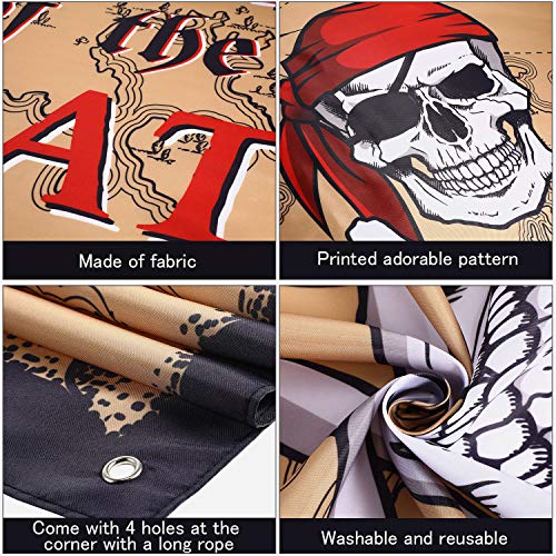 Pirate Door Banner Halloween Decorations - Pack of 2, 3.28 x 5.90 ft, Pirate Theme