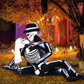 Halloween Inflatable Skeleton Couple - 8.5 FT Cuddling Spooky Decor with LED Lights - Variation of This Listing