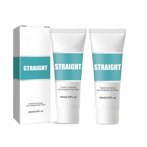 Maigoole Protein Hair Straightening Cream - Silk & Gloss Formula for Curly Hair | 2-Pack