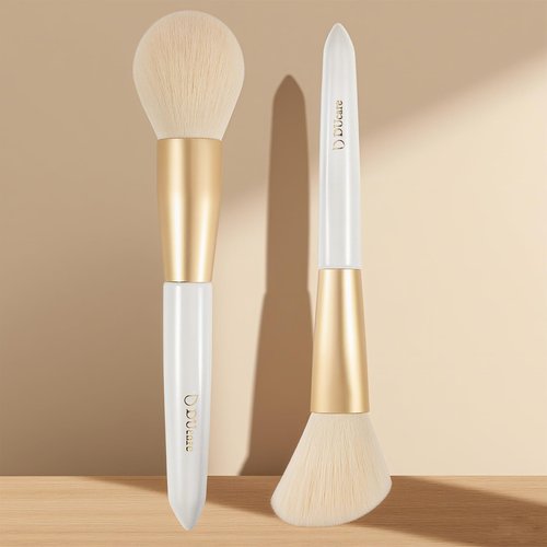 DUcare Professional Makeup Brush Set - 2Pcs Angled Blush & Tapered Powder Brushes | Soft Synthetic Hair for Contouring, Blush, Highlighting & Setting | Fluffy & Light Application