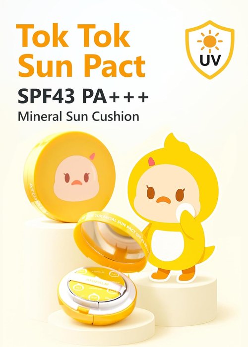 ATOPALM | Tok Tok Facial Sun Pact | Moisturizing SPF43 PA+++ Sunscreen | Compact for Dry & Sensitive Skin | 15g
