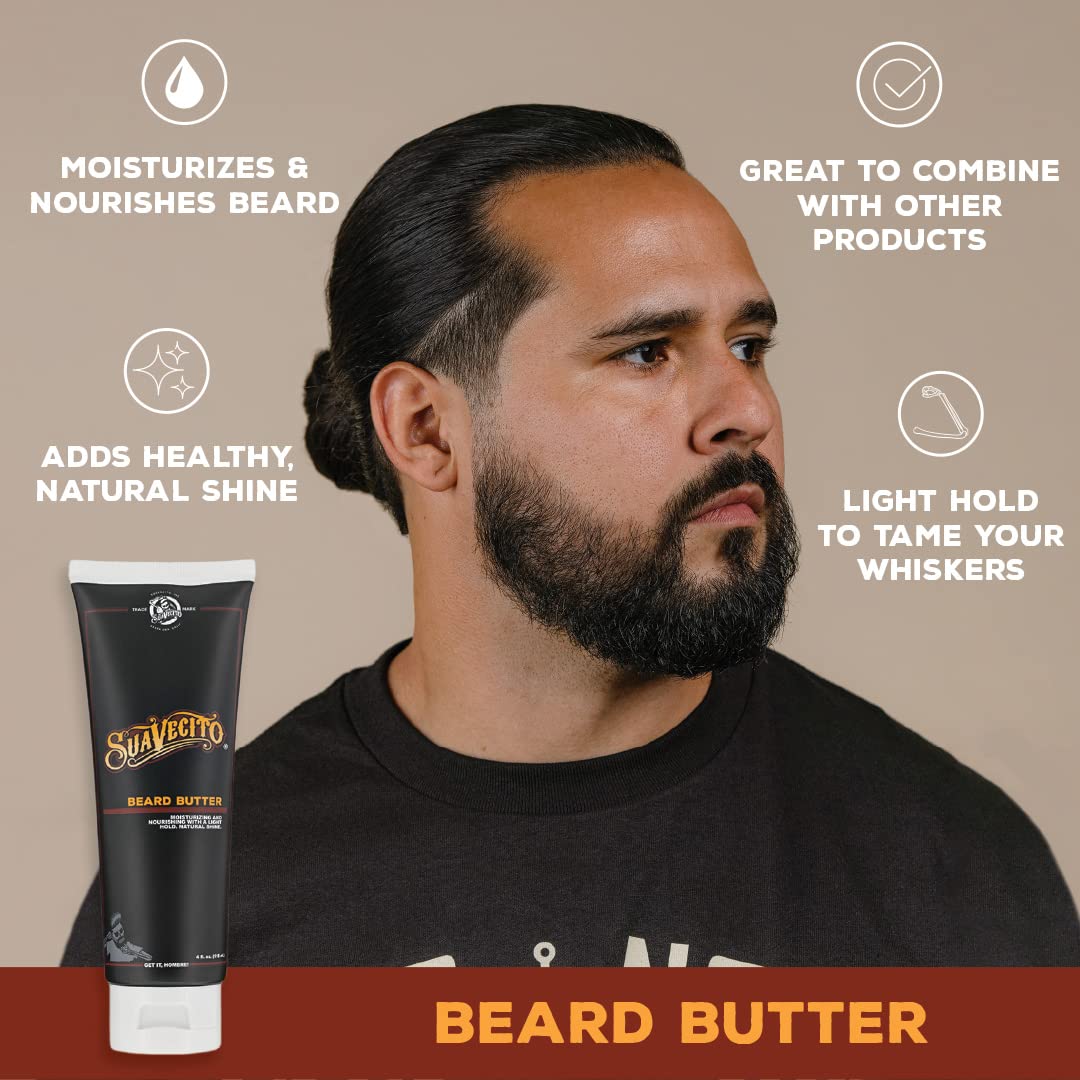Suavecito Beard Butter 4 oz - Original Scent - Nourishes & Softens Beard for Healthy Shine