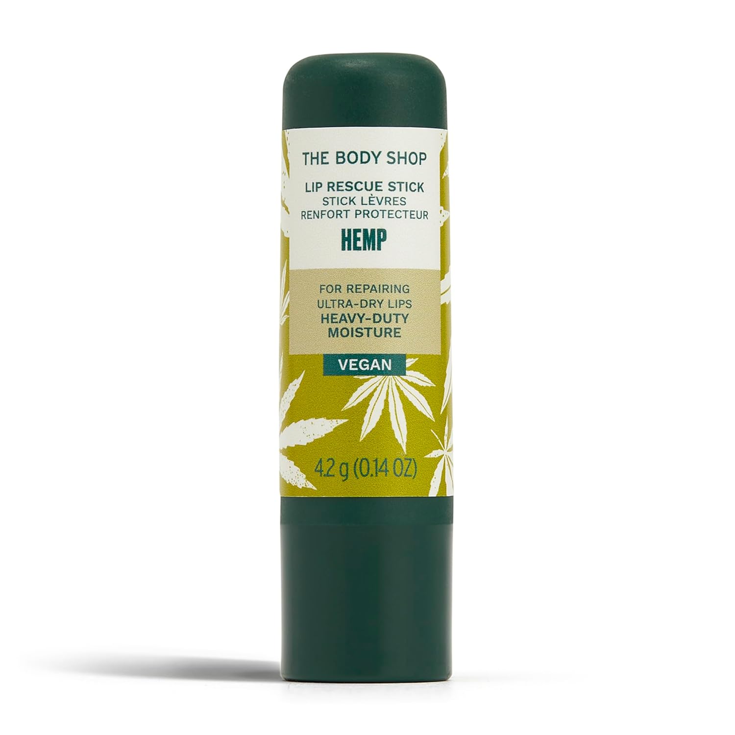 The Body Shop Hemp Lip Care - Heavy Duty Moisturization | 0.14 Oz, Green