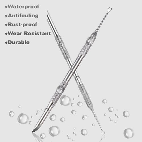 HaimiLiya Pre-treatment Cuticle Pusher, Russian Prep Nail Pushers, Dual Ended Cuticle Remover with 100/180 Grit Sandpaper Sheets, Nail Care for Manicure Pedicure Nail Art