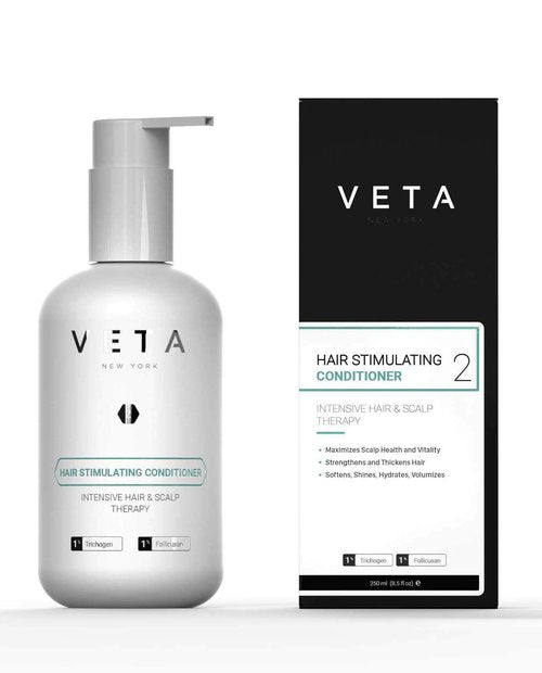 Hair Stimulating Conditioner For Hair Loss. 1% Follicusan, 1% Trichogen. Prevent Further Thinning, Support Lasting stimulation, Infuse Healthy Shine. Experience Youthful Hair. 8.5 fl. oz - Veta