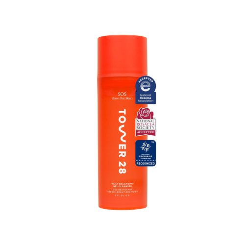 Tower 28 SOS Gel Facial Cleanser - Hydrating Face Wash + Makeup Remover for Sensitive Skin - Soothing + Gentle Face Cleanser with Aloe Vera, Oat Extract + Minerals - Fragrance-Free Skin Care (5 oz)