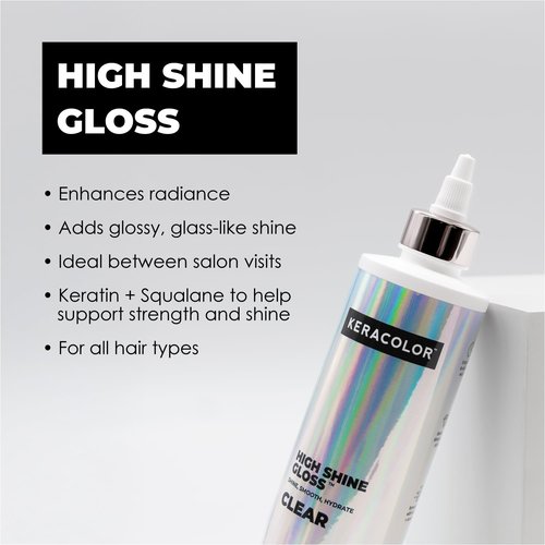 Keracolor High Shine Clear Hair Gloss - In-Shower Glaze for Smooth, Shiny Hair | 8 Fl Oz