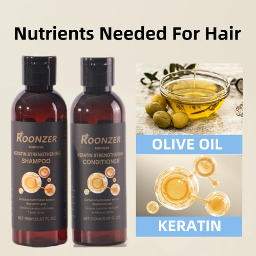Keratin-Infused Shampoo & Conditioner Set - Deep Cleanse & Intense Hydration | Strengthening Anti-Frizz Formula, 2x150ml