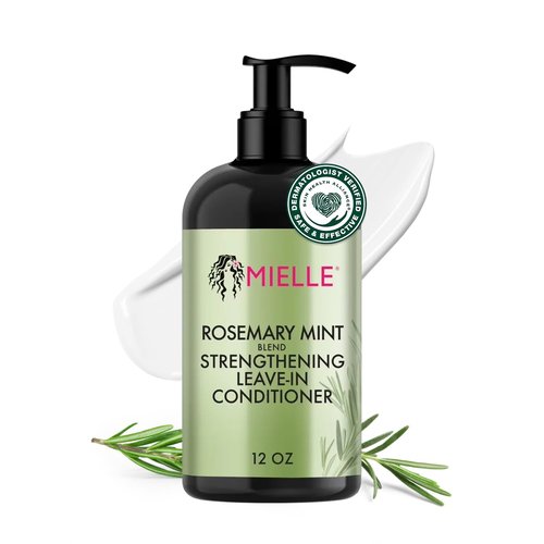 Mielle Organics Rosemary Mint Leave-In Conditioner - Hydrating Curly Hair Moisturizer with Biotin (12 Oz)