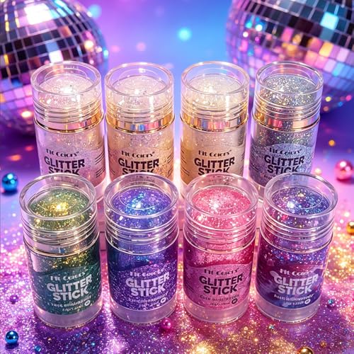 Face Body Glitter Stick - White & Purple Mermaid Sparkle for Festivals & Makeup