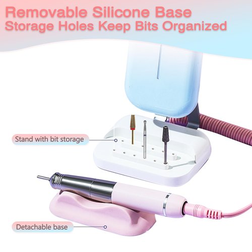 Electric Nail Drill with Magnetic Base, Professional Nail File Kit for Thick Toenails & Callus Removal – 40000RPM Powerful Grinder for Acrylic, Pedicure, Manicure – Cordless, Rechargeable