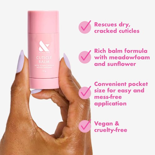 Olive & June Cuticle Hydration Set - Mini Serum & Nourishing Balm | Vegan, Fragrance-Free Nail Care Duo