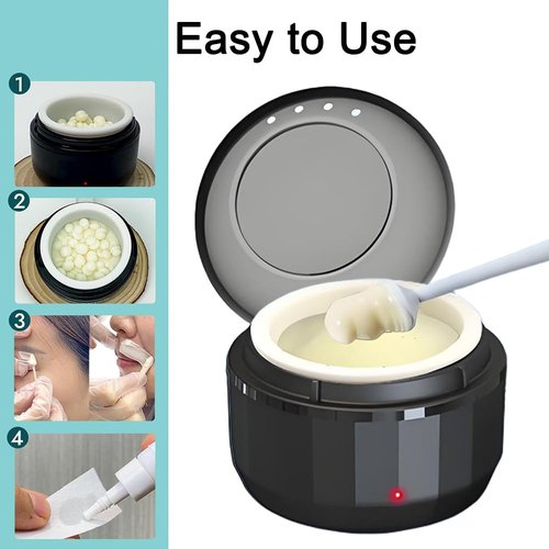 FONESO Nose Wax Kit, Mini Wax Warmer for Eyebrow Ear Hair Removal with Silicone Bowl, 100g Beads, 10 Sticks, Fast Heat, Smart Constant Temp, Portable Waxer Melter Machine Kit for Face Waxing