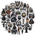 Halloween Goth Stickers - 100 Dark Skull & Witch Decor, GOTH-3 Variation