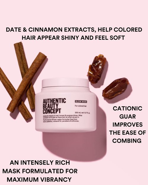 Authentic Beauty Concept Glow Mask - Color Treated Hair Treatment | Enhances Softness & Shine | Vegan & Cruelty-Free