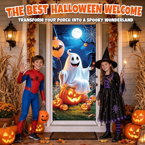 Halloween Door Cover for Front Door Banner Wall Backdrop - Halloween Style