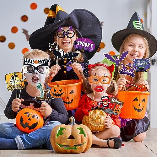Halloween Photo Booth Props Set - 38 Pcs Trick or Treat Party Decorations