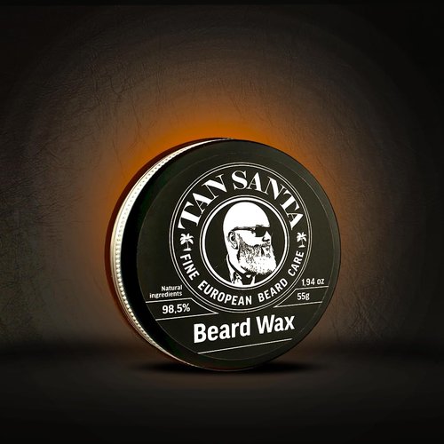 Tan Santa Beard Wax/Balm/Butter for Men With Bergamot Oil and Beeswax - Softener and Moisturizer for the Modern Man