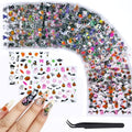 Halloween Nail Art Stickers Kit with Precision Tweezer - 30 Sheets
