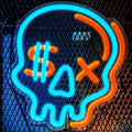 Halloween Neon Sign Skull Wall Decor for Boys Room - Dimmable LED Light