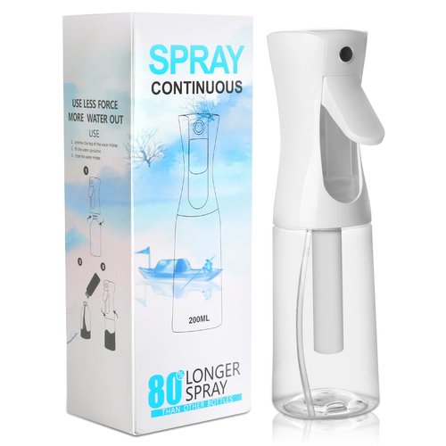 Joe zlvy Empty Spray Bottle for Hair 6.76 Oz/200ml（2pcs）, Continuous Spray Bottle Fine Mist Sprayer, Suitable for hairstyles, cleaning, plants, pets, and hairdressers