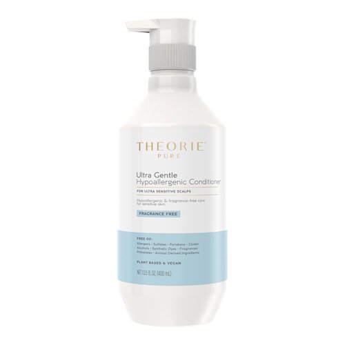 Theorie Pure Ultra Gentle Hypoallergenic Conditioner - Vegan & Plant-Based - Fragrance-Free for Sensitive Scalp - 400mL Pump Bottle