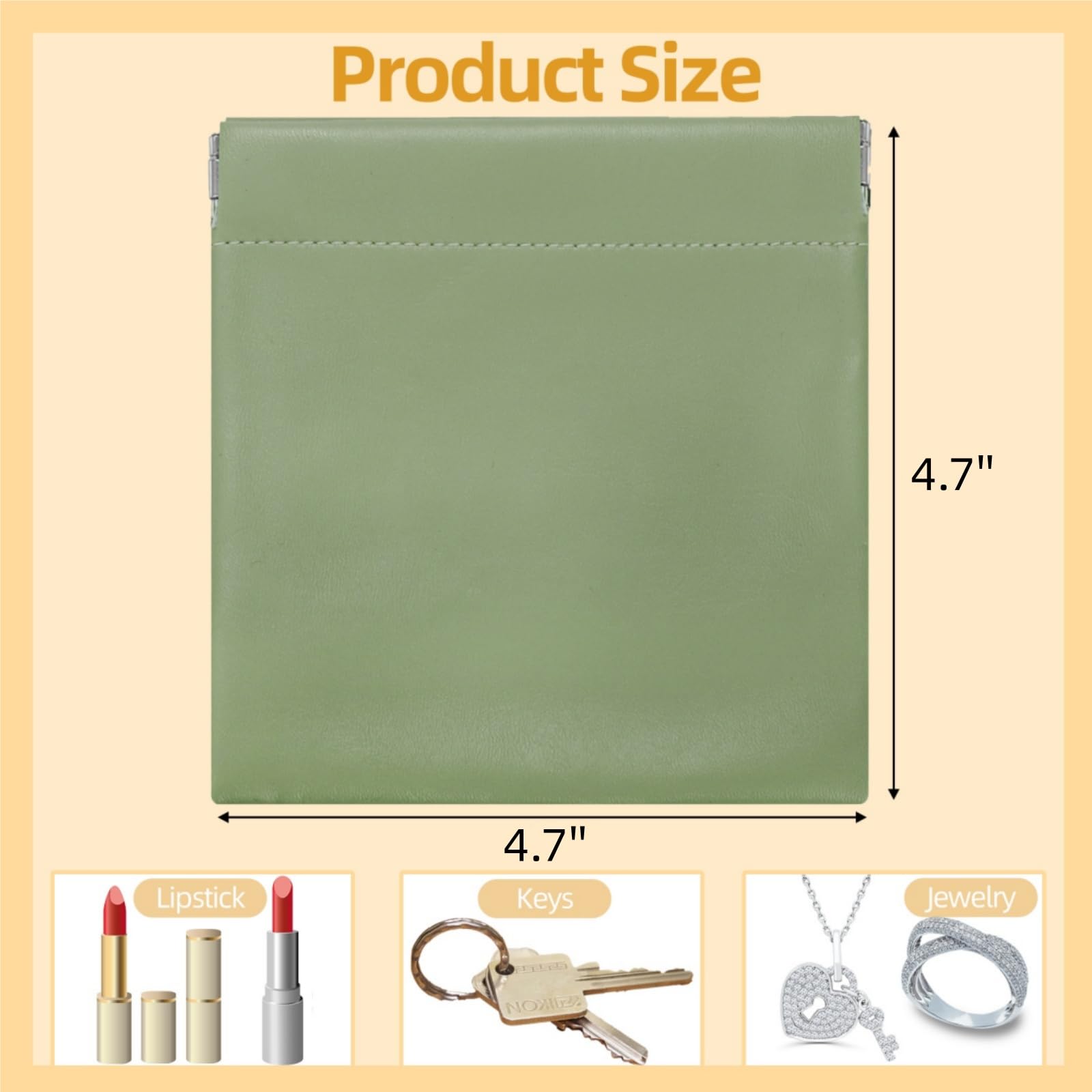 WRINGKIT 18 Pcs Snap Closure Pouches, Small 4.7 Inch Squeeze Coin Purse Pouch, Waterproof Portable Mini Makeup Bag, No Zipper Self-Closing Pocket Cosmetic Bag for Women Jewelry Lipstick Headphones