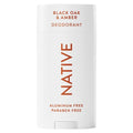 Native Aluminum Free Deodorant, Black Oak & Amber, Large Size Stick, 72 Hour Odor Control, for Women & Men, Contains Naturally Derived Ingredients, 3.1 oz