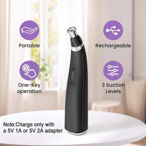 UNOISETION Diamond Microdermabrasion Machine - Rechargeable Facial Tool with 12 Tips for Home & Travel