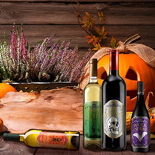 Halloween Apothecary Labels for Wine Bottles - 36 Styles, Removable Decals